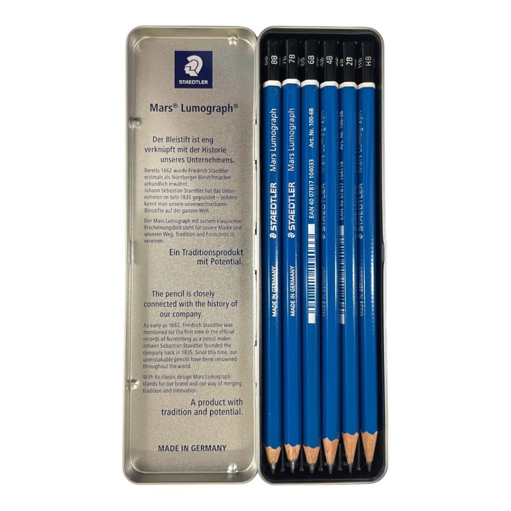 STAEDTLER Lumograph Graphite Drawing and Sketching Pencils 100G6, Set of 6 Degrees