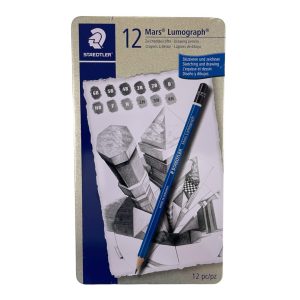 STAEDTLER Mars Lumograph Art Drawing Pencils, 12 Pack Graphite Pencils in Metal Case