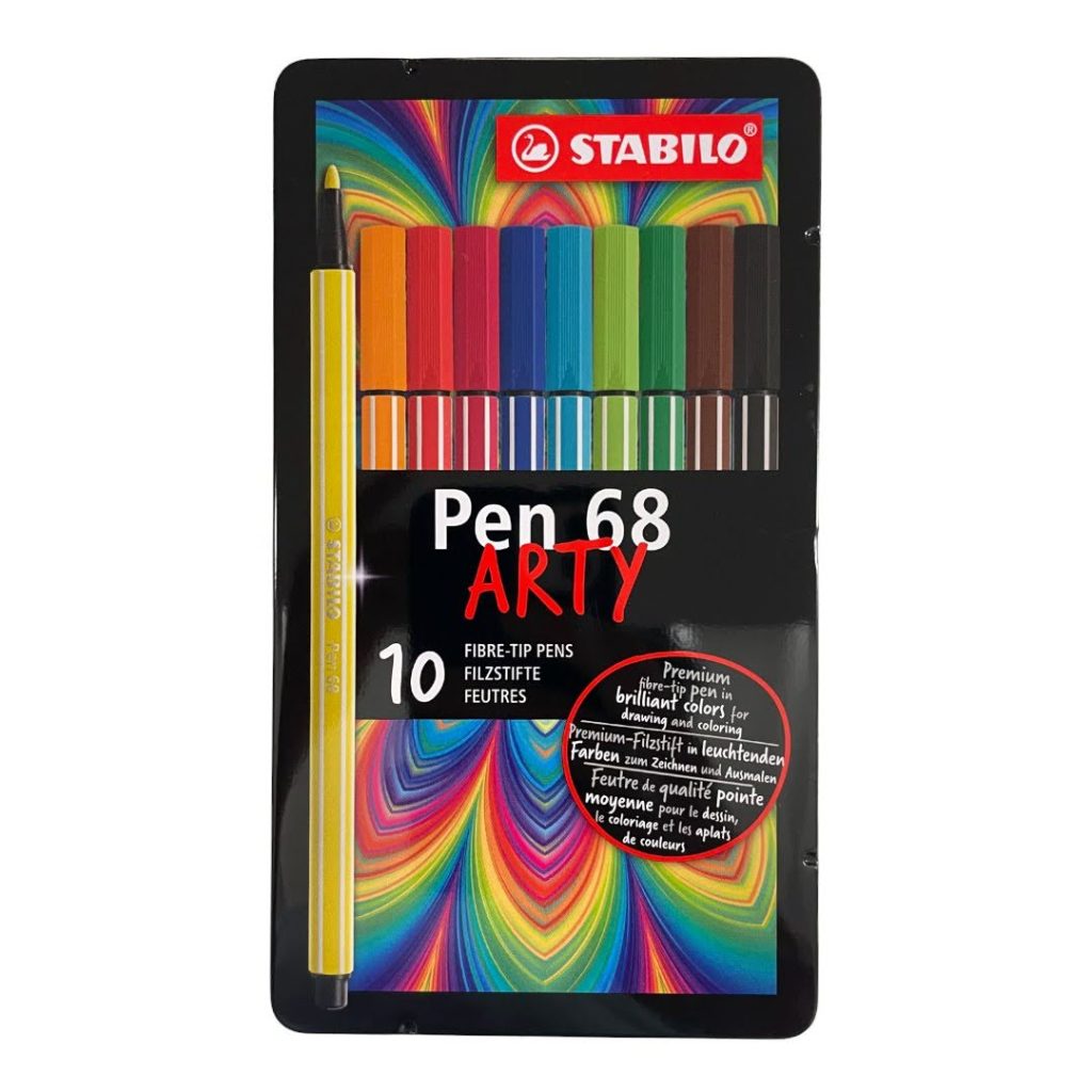 STABILO Pen 68 Tin Set, Set of 10, Multicolor